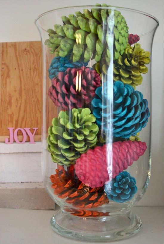 Paint Dipped Pinecones