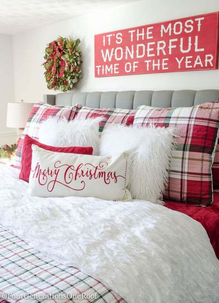 Plaid And Faux Fur Bedding Suite