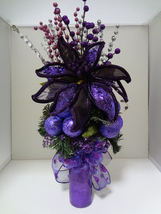 Purple Christmas Centrepiece