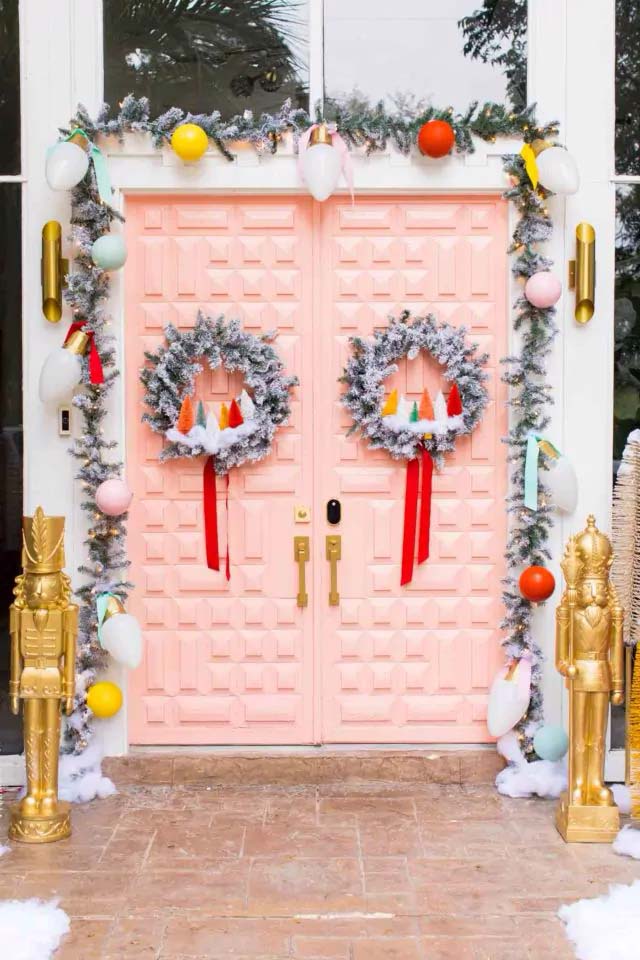 Retro Christmas Front Door