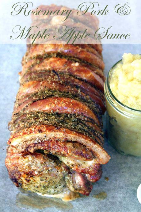 Rosemary Roasted Pork with Maple Apple Sauce #christmas #dinner #decorhomeideas