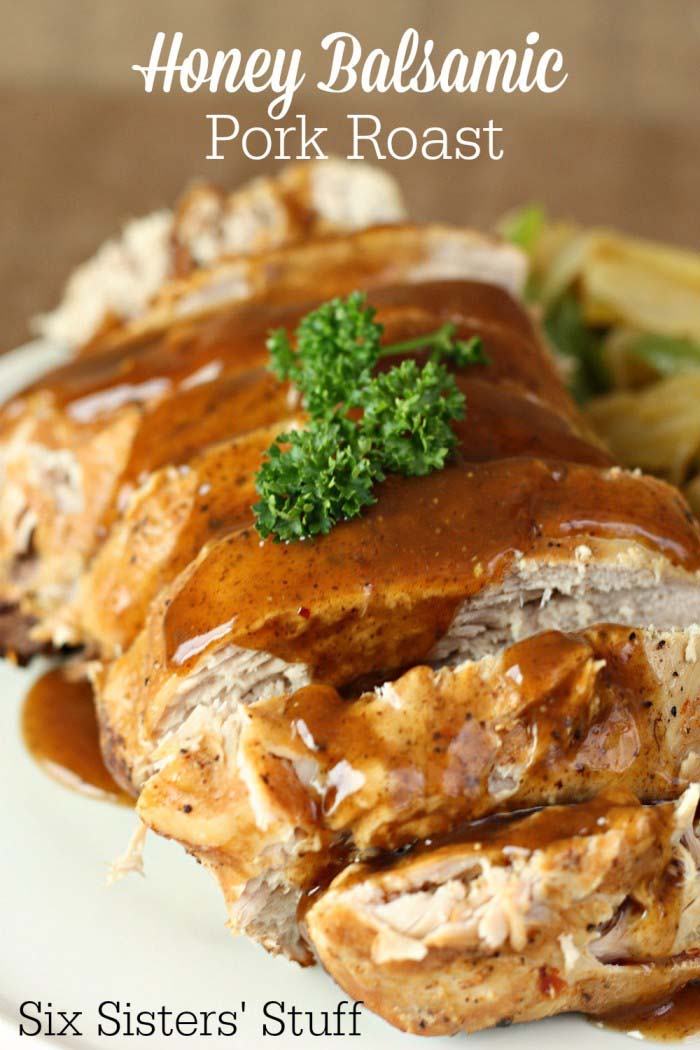 Slow Cooker Honey Balsamic Pork Roast Recipe #christmas #dinner #decorhomeideas