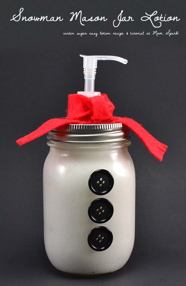 Snowman Mason Jar Lotion
