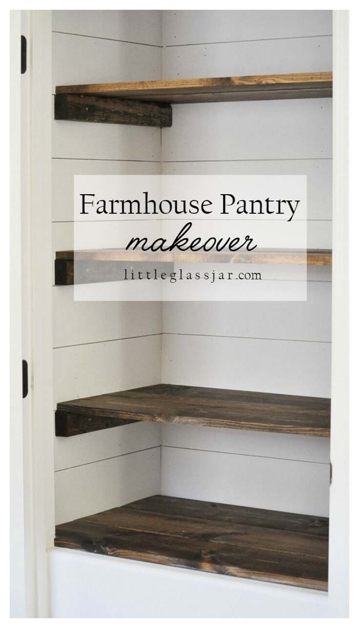 Sturdy and Elegant Pantry Shelves #rusticdecor #shiplap #decorhomeideas