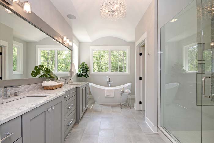 Transitional Master Bath #masterbathroom #design #decorhomeideas