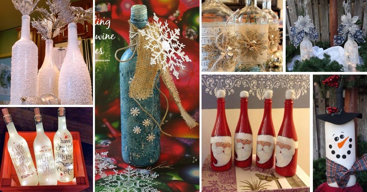 Wine Bottle Christmas Crafts Decor Ideas