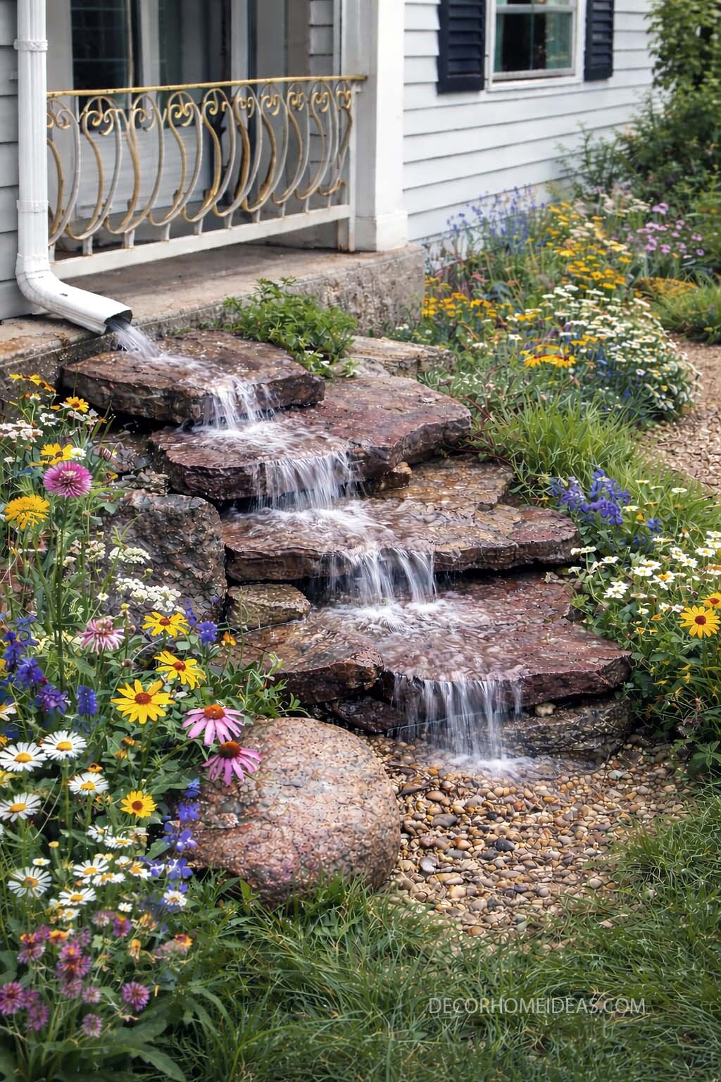Turn Gutter Runoff into a Garden Focal Point