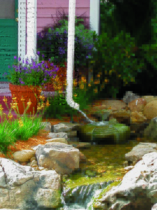 A Beautiful Natural Stream With Flowers #downspout #landscaping #rocks #decorhomeideas