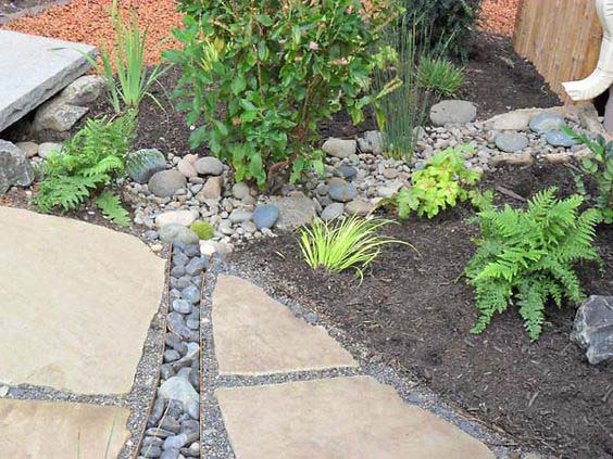 A Rain Garden #downspout #landscaping #rocks #decorhomeideas