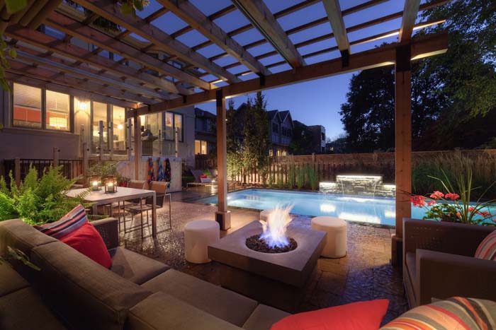 Add a Pergola #firepit #poolside #decorhomeideas