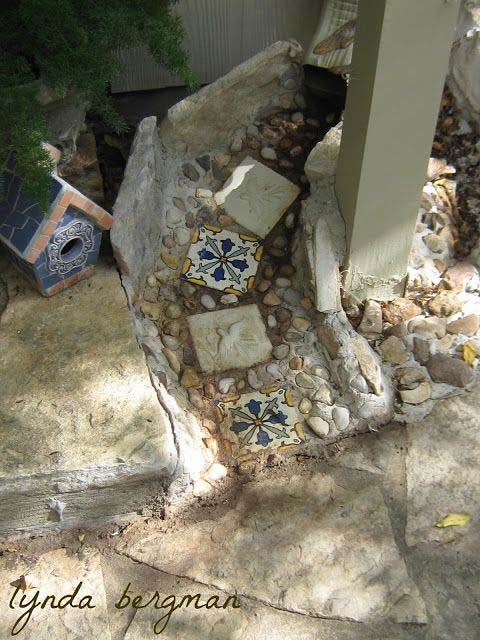 Beautiful Mosaic Gutter Drains #downspout #landscaping #rocks #decorhomeideas