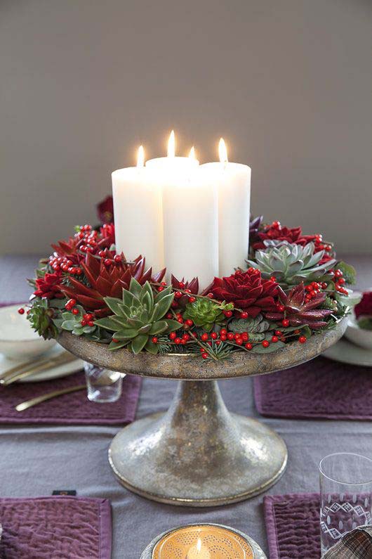 Beautifully Rustic #Christmas #candle #decoration #decorhomeideas