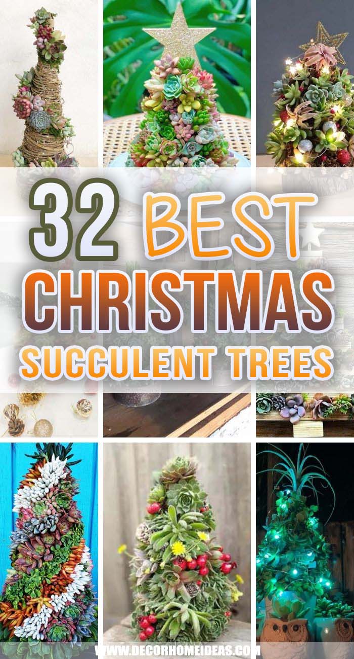 Best Christmas Succulent Trees. Need a unique DIY Christmas tree idea? Here are some fantastic Christmas trees made out of succulents. #decorhomeideas