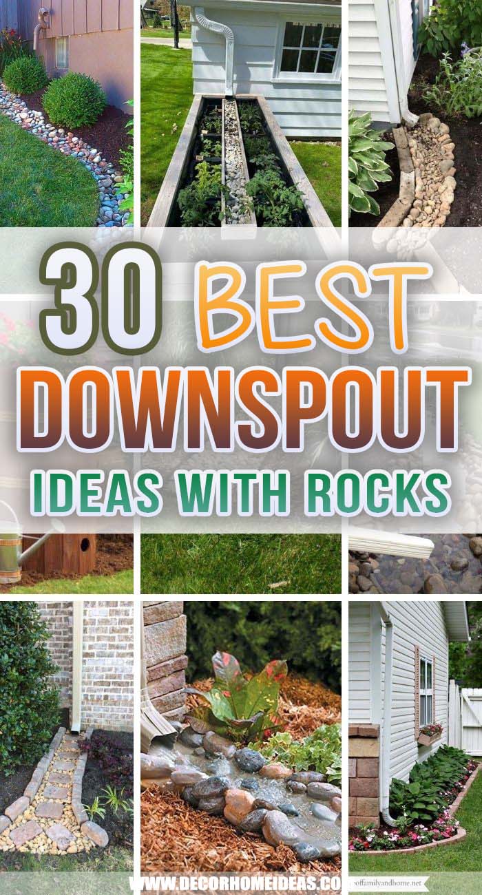 Best Downspout Ideas With Rocks. You can enhance the outdoor beauty of the home by using the downspout. These downspout ideas with rocks are easy and will instantly boost your curb appeal. #decorhomeideas