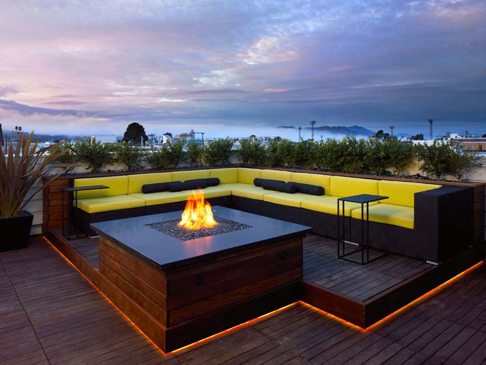 Built-In Gas Fire Pit #decking #firepit #decorhomeideas