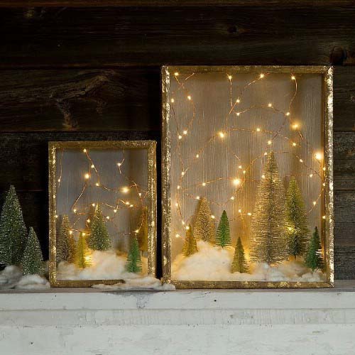 Christmas Shadow Box #Christmas #lights #decorhomeideas
