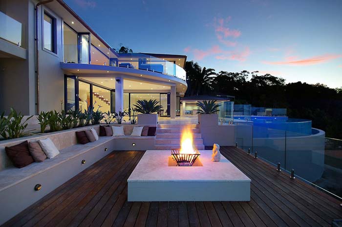 Contemporary Fire Pit #firepit #poolside #decorhomeideas