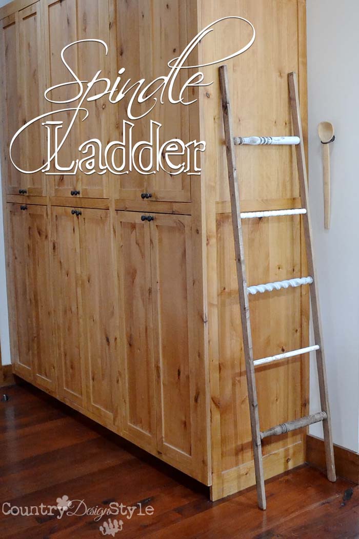 Country Perfect Decorative Spindle Ladder #spindle #repurpose #decorhomeideas
