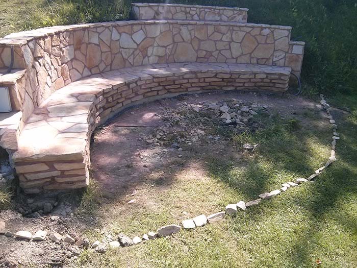 Diy Fire Pit On Sloped Yard 15