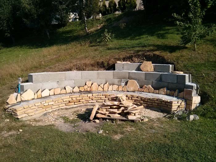 Diy Fire Pit On Sloped Yard 6