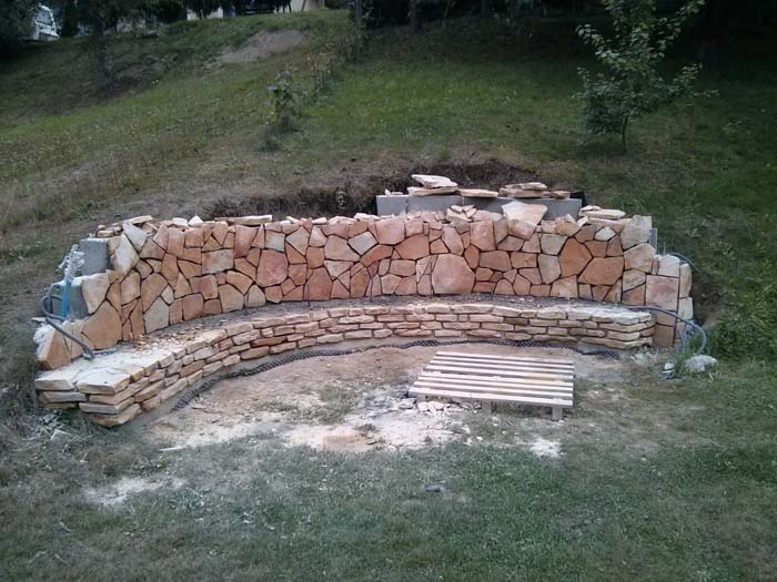 Diy Fire Pit On Sloped Yard 7