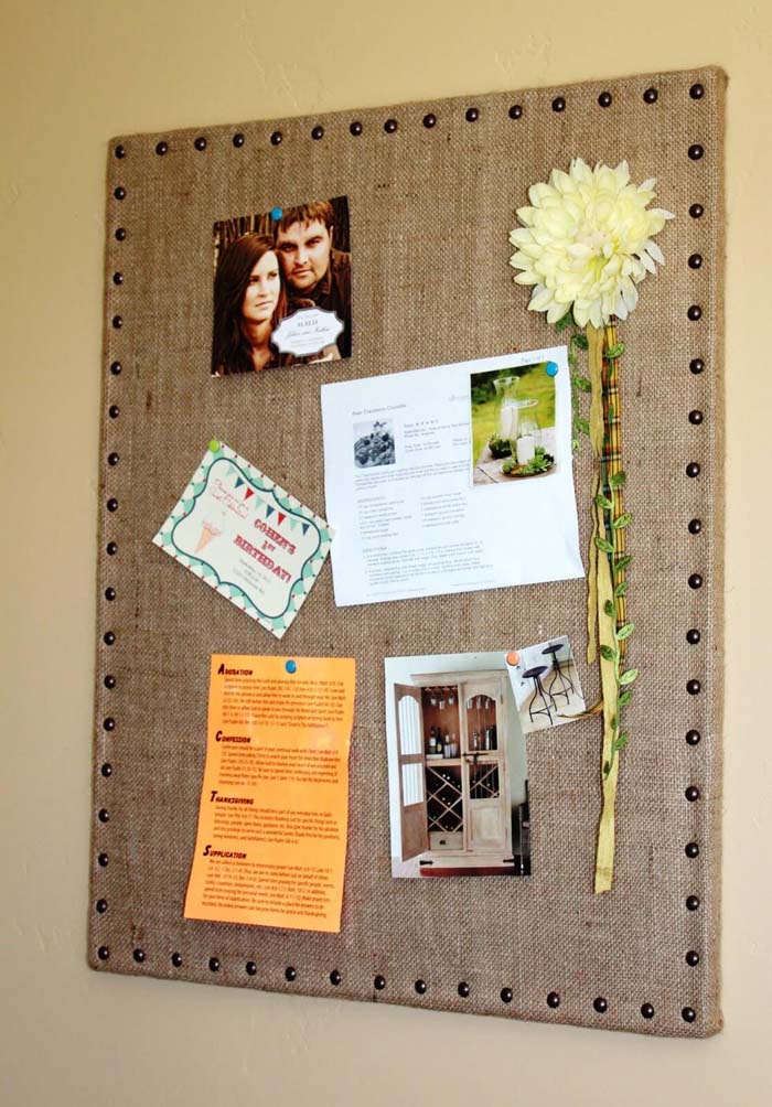 Don't Forget DIY Burlap Pin Board #burlapdecor #diy #decorhomeideas