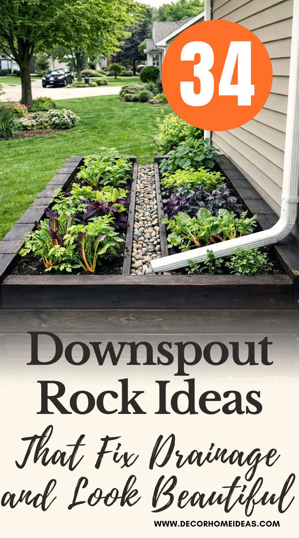Want an easy curb-appeal upgrade that actually solves a problem? These downspout rock ideas turn plain drainage into a polished landscape feature. From river rocks to stone channels, these ideas help control runoff while making your yard look intentional and well designed. Save this for a quick yard refresh that works.