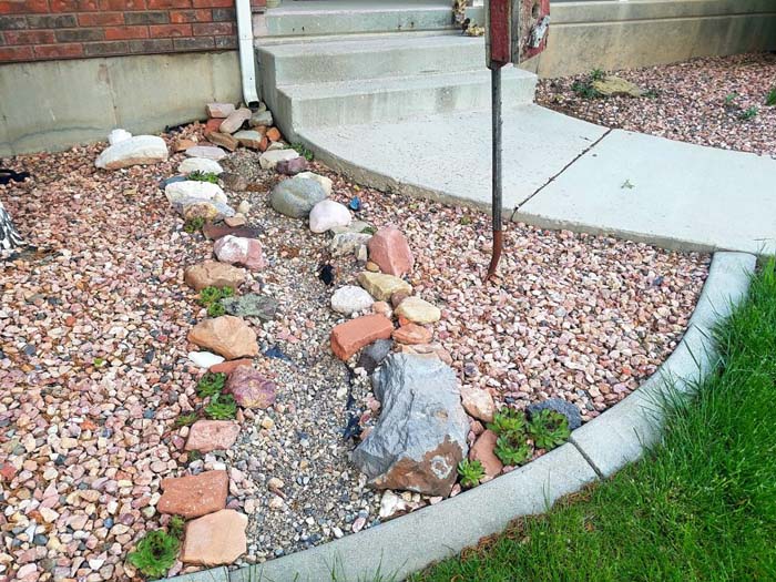 Dry River Bed #downspout #landscaping #rocks #decorhomeideas