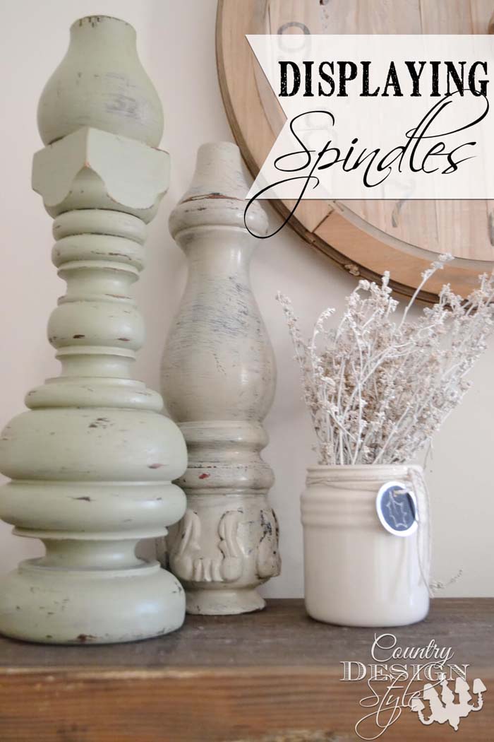 Duo of Decorative Spindle Curios #spindle #repurpose #decorhomeideas