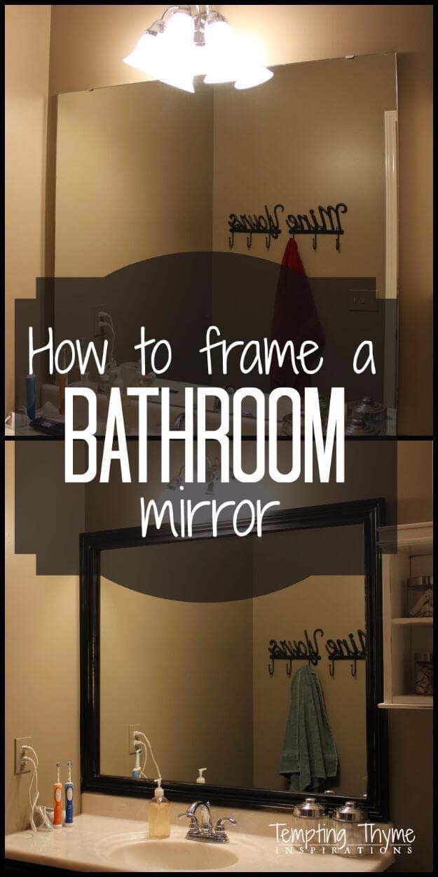 Finish Out Your Bathroom Mirror #homedecor #hacks #decorhomeideas