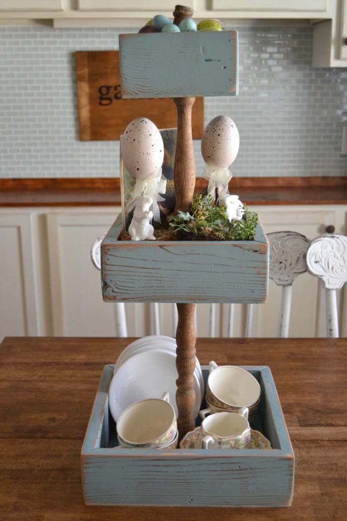 Idyllic Spring Center Piece or Display #spindle #repurpose #decorhomeideas