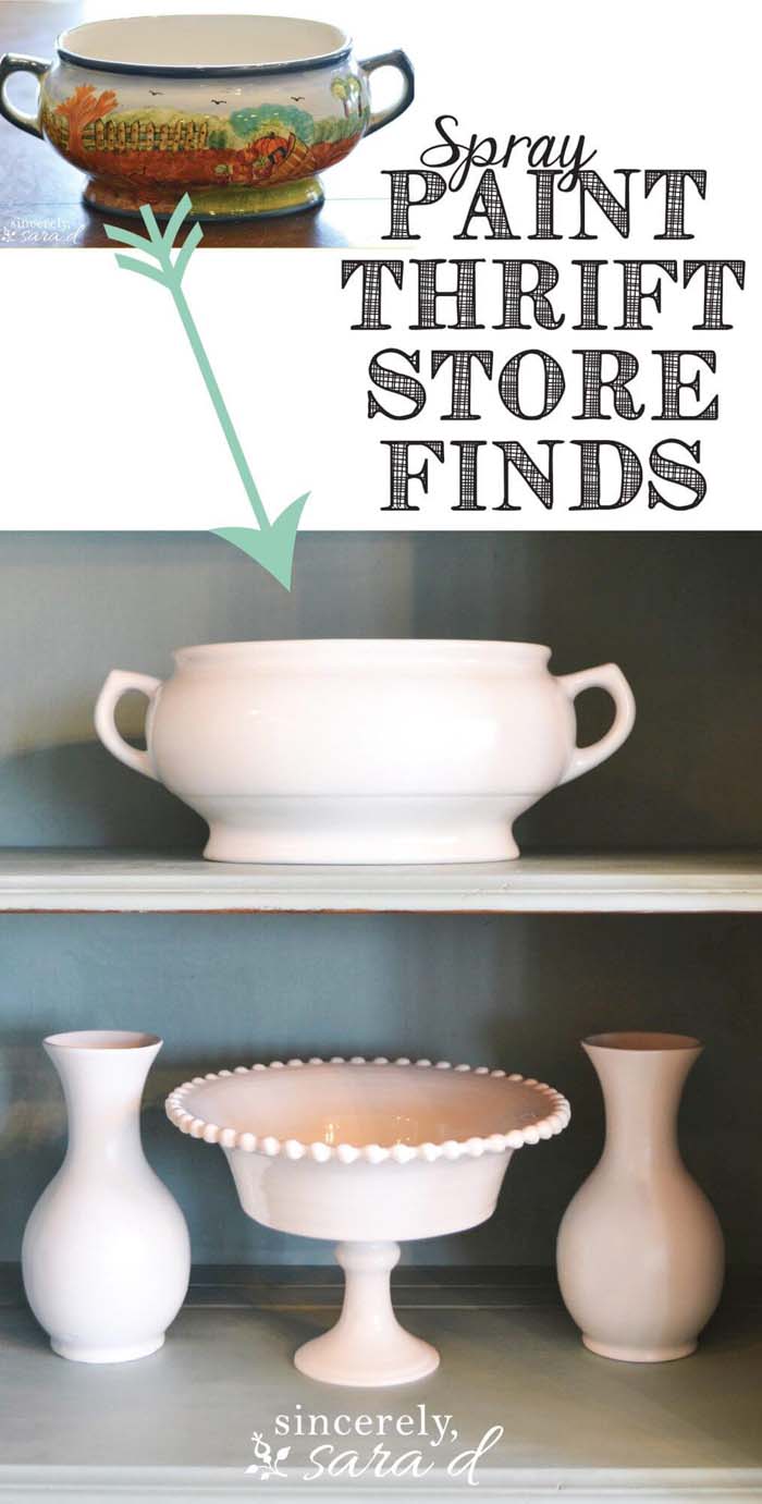 Instant Makeover for Garage Sale Ceramics #homedecor #hacks #decorhomeideas