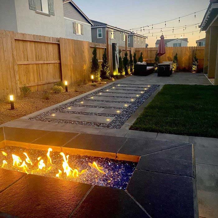 LED Paver Inserts #firepit #lighting #decorhomeideas