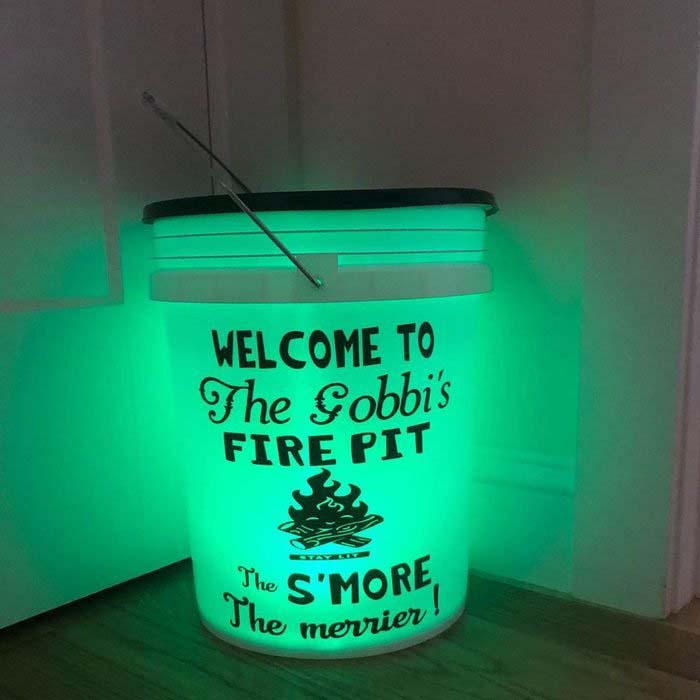 Light-Up Buckets #firepit #lighting #decorhomeideas