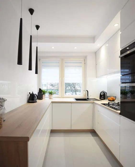Modern and Fancy U-shaped Kitchen Design #ushaped #kitchen #decorhomeideas