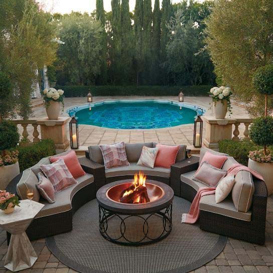 Modular Furniture #firepit #poolside #decorhomeideas