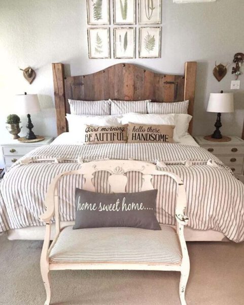 49 Beautiful Farmhouse Bedroom Design and Decor Ideas To Add More ...