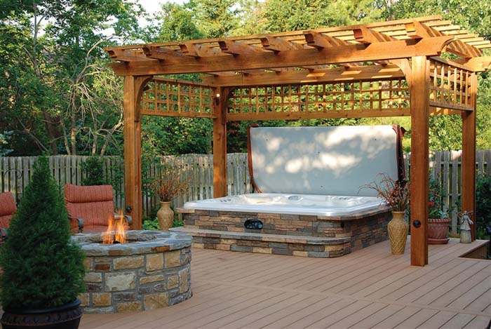 Rustic Stone Fire Pit #decking #firepit #decorhomeideas