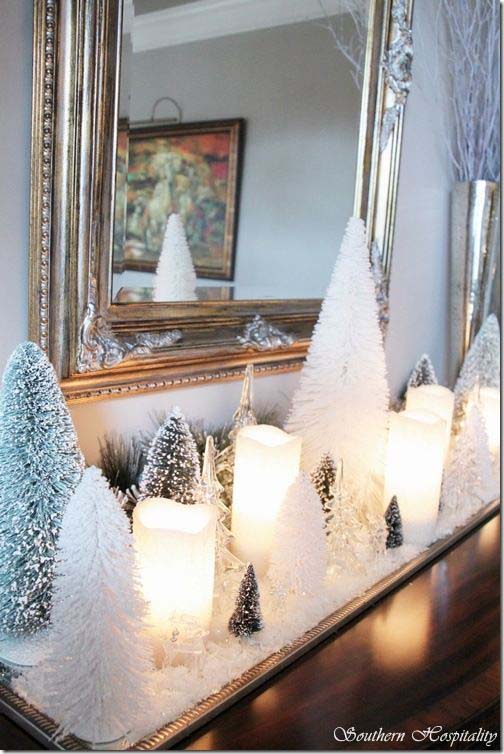 Shimmering Forest #Christmas #candle #decoration #decorhomeideas