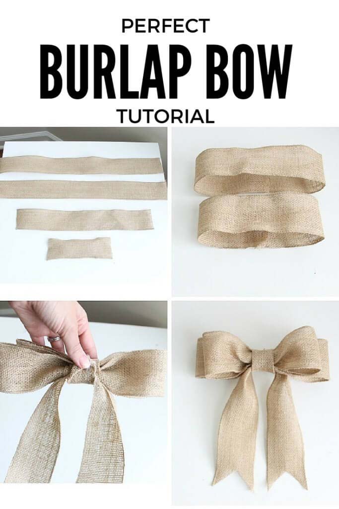 Simply Sweet DIY Burlap Bow #burlapdecor #diy #decorhomeideas