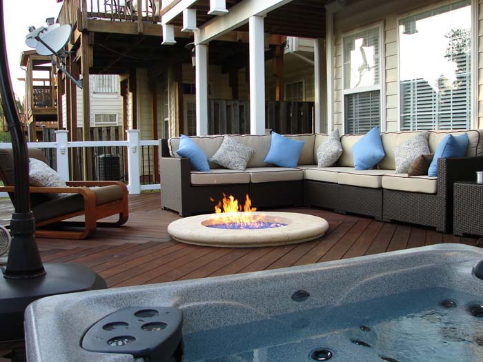 Sunken Gas Fire Pit #decking #firepit #decorhomeideas