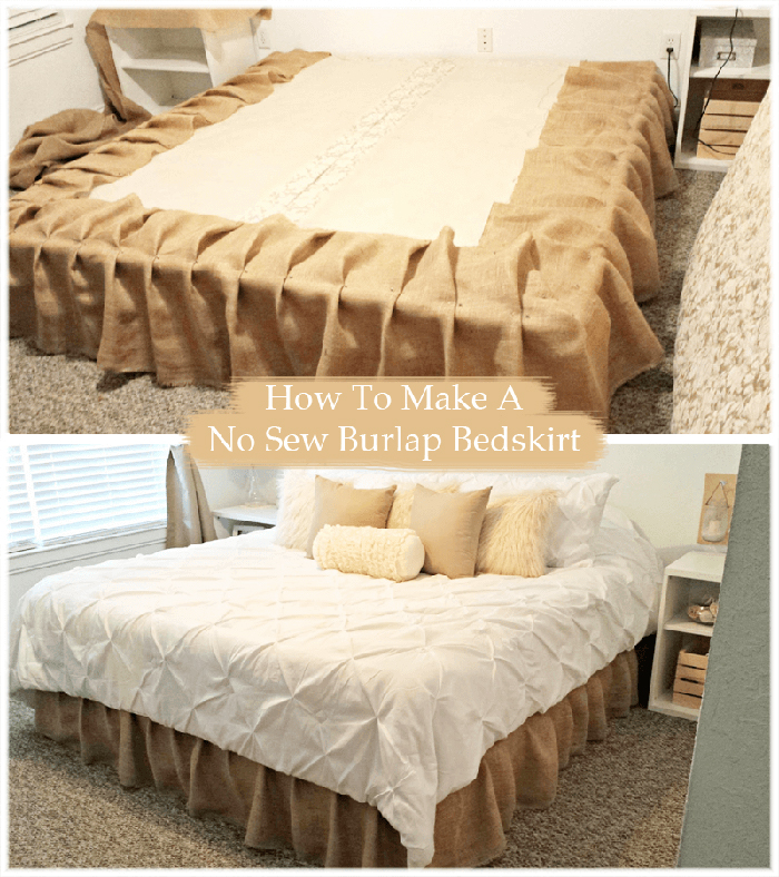 Sweet Dreams Hand-Sewn Burlap Bedskirt #burlapdecor #diy #decorhomeideas