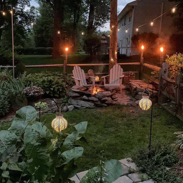 Tiki Torches #firepit #lighting #decorhomeideas