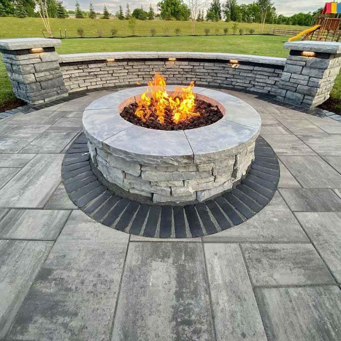 Under Cap Lights #firepit #lighting #decorhomeideas