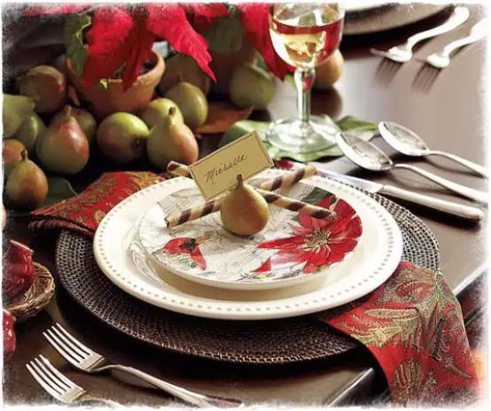 Use Printed Napkins #Christmas #rustic #tablesetting #decorhomeideas