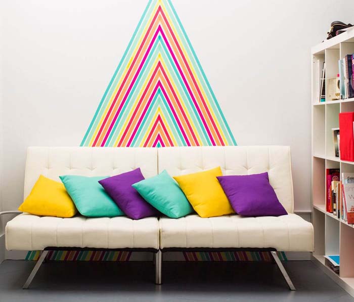 Vibrant Post-Modern Art Accent Wall #homedecor #hacks #decorhomeideas