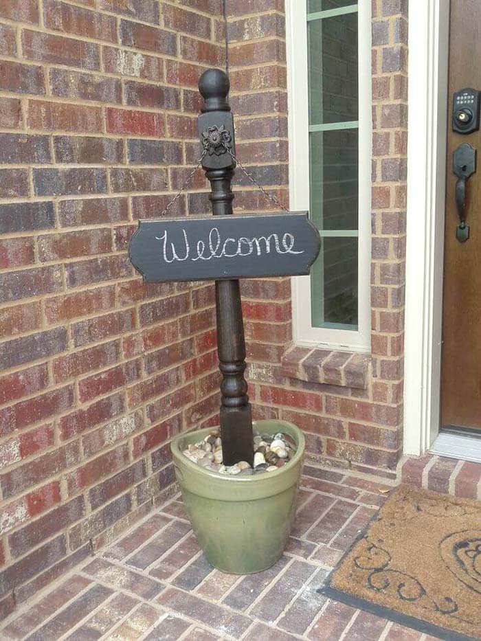 Welcome to My Home Entryway Accent #spindle #repurpose #decorhomeideas