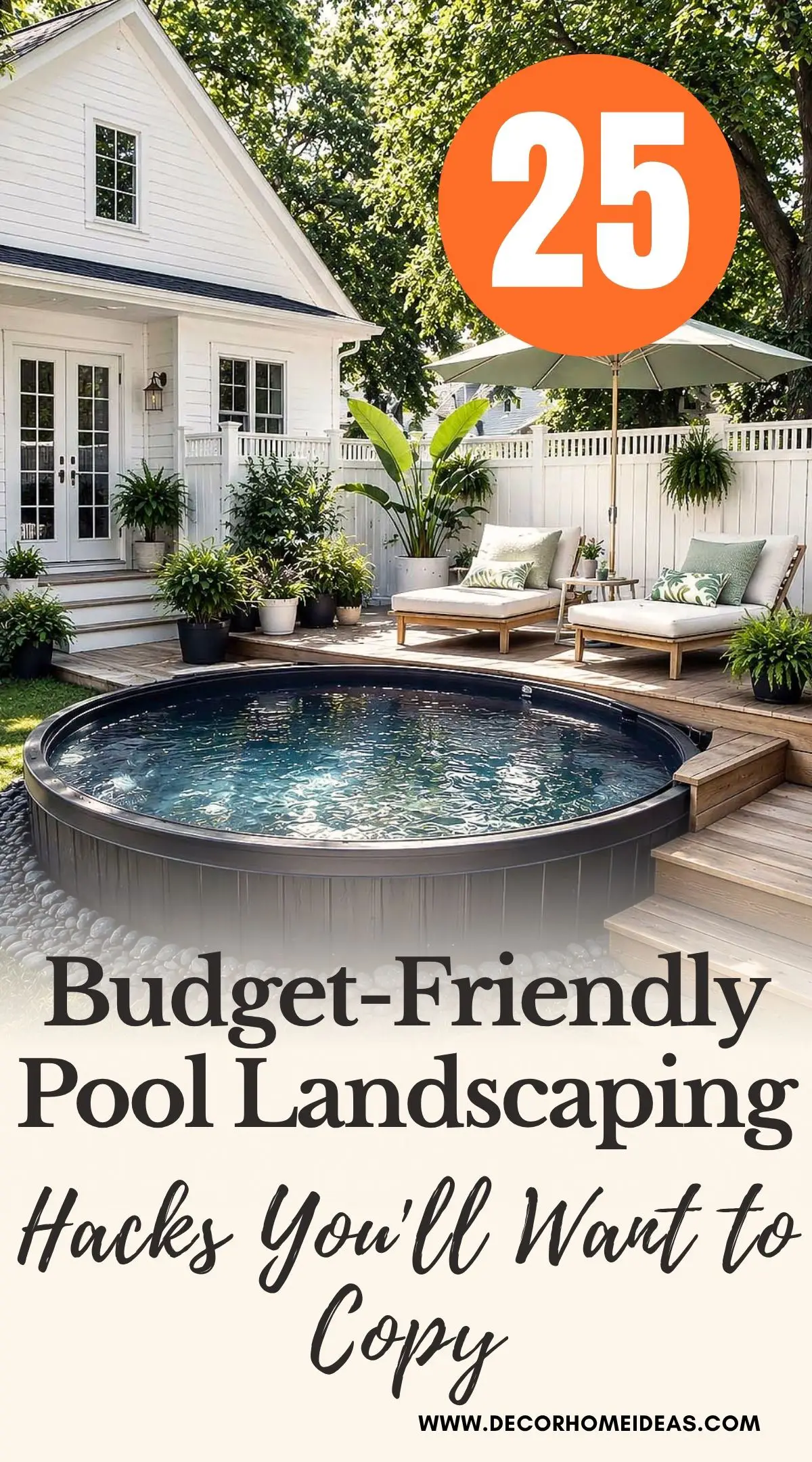 Looking for inexpensive ways to upgrade your above ground pool area? These 25 budget-friendly pool landscaping hacks feature creative backyard ideas, low-cost materials, easy DIY projects, and stylish pool surrounds perfect for any outdoor space.
