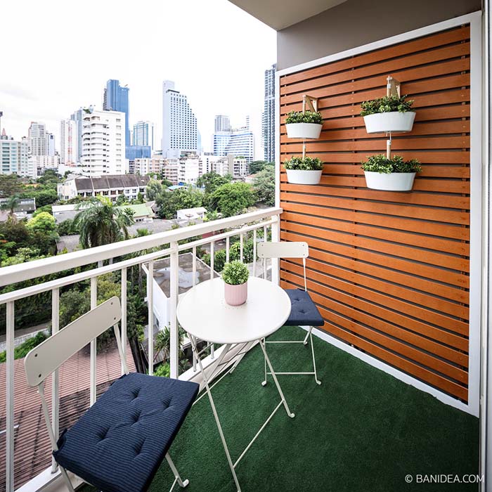 A Functional Balcony Statement Wall #woodenslats #homedecor #decorhomeideas