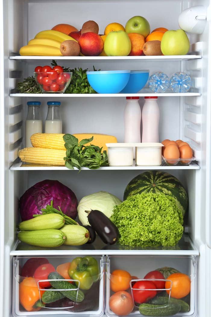 Bins, Baskets, and Trays have a Spot in the Fridge #refrigerator #storage #organization #decorhomeideas